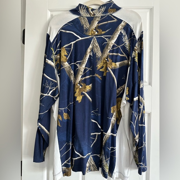 Women’s plus size 4X three quarter zip lightweight pullover navy camo print. - Picture 6 of 7